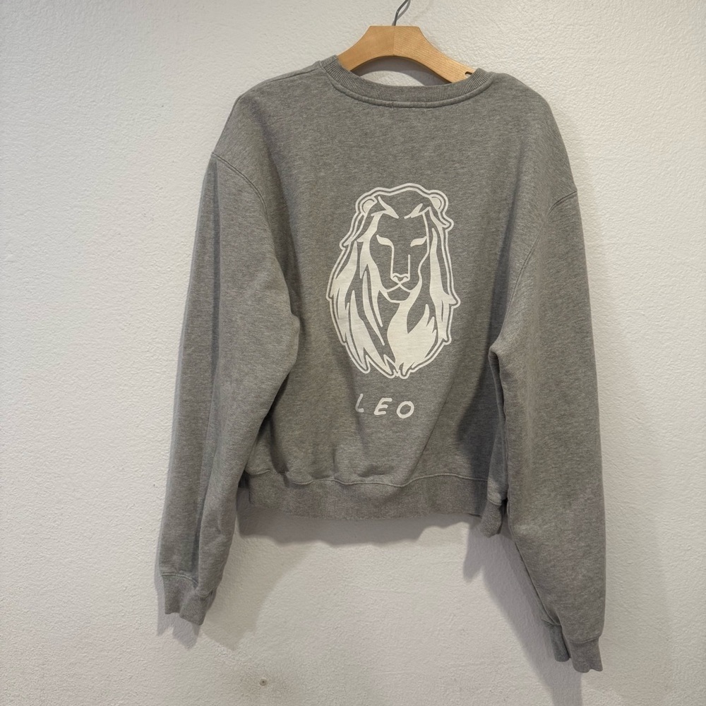 GOOD AMERICAN WOMEN'S GRAY LEO BOYFRIEND SWEATSHIRT SIZE 4 - Picture 6 of 10